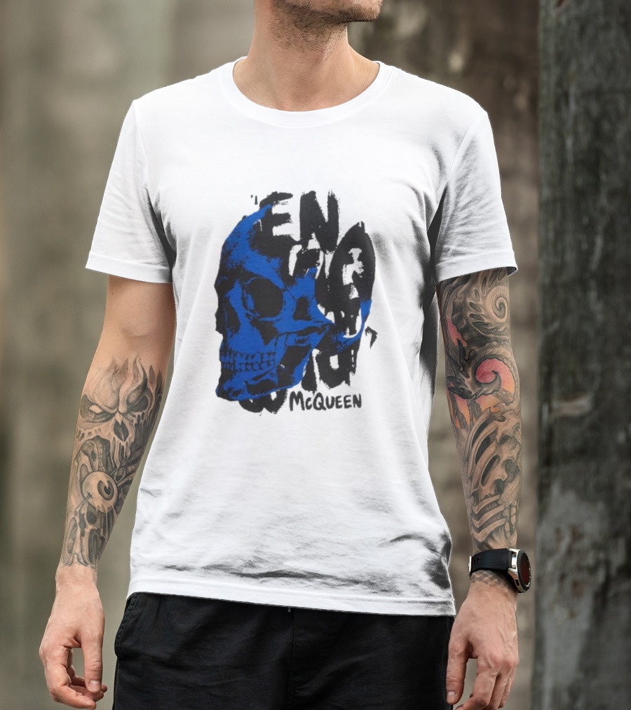 Alexander McQueen Blue Skull T-Shirt