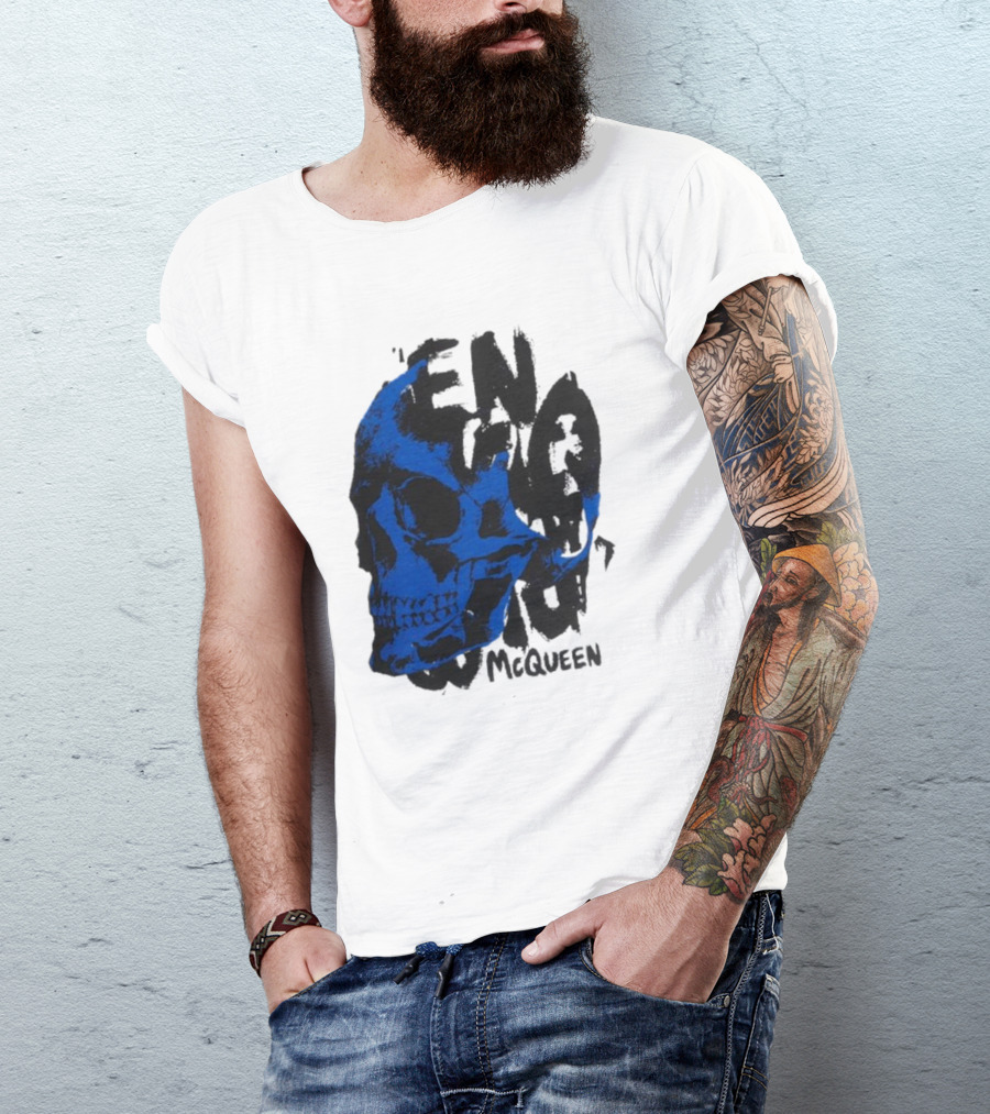 Alexander McQueen Blue Skull T-Shirt