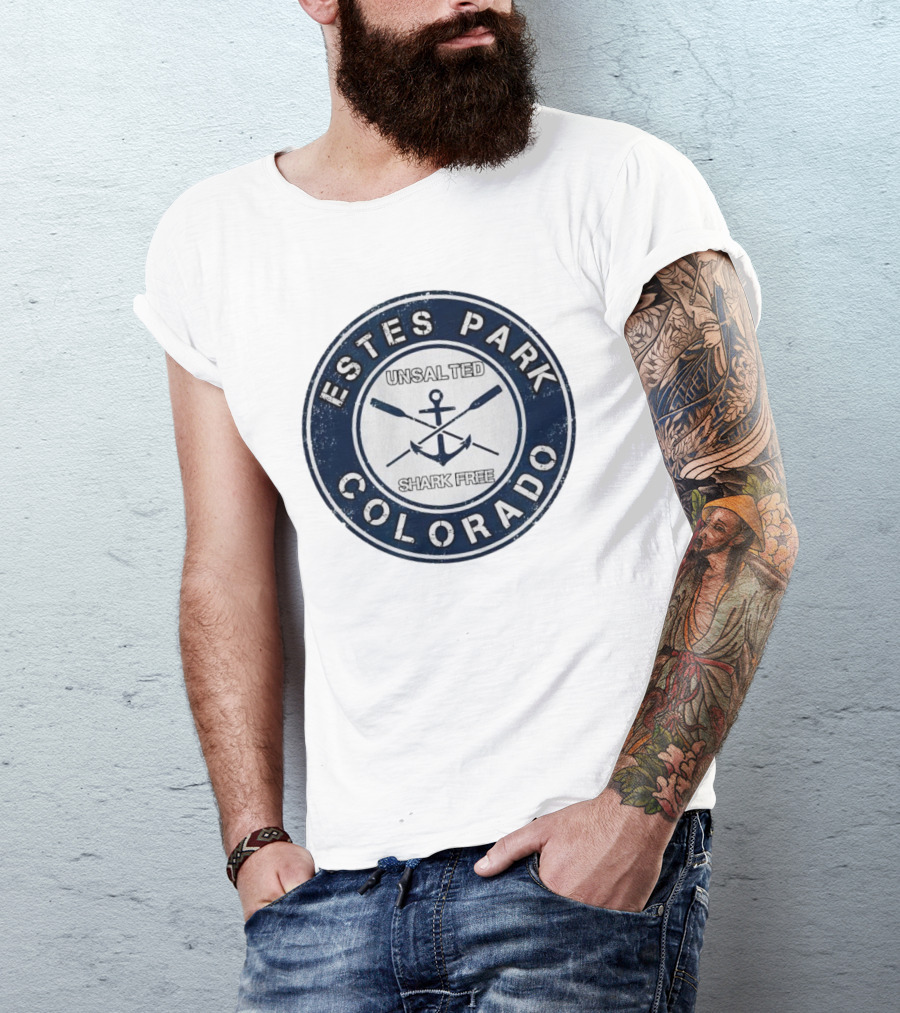 ESTES PARK COLORADO UNSALTED SHARK FREE ANCHOR AND OARS T-Shirt