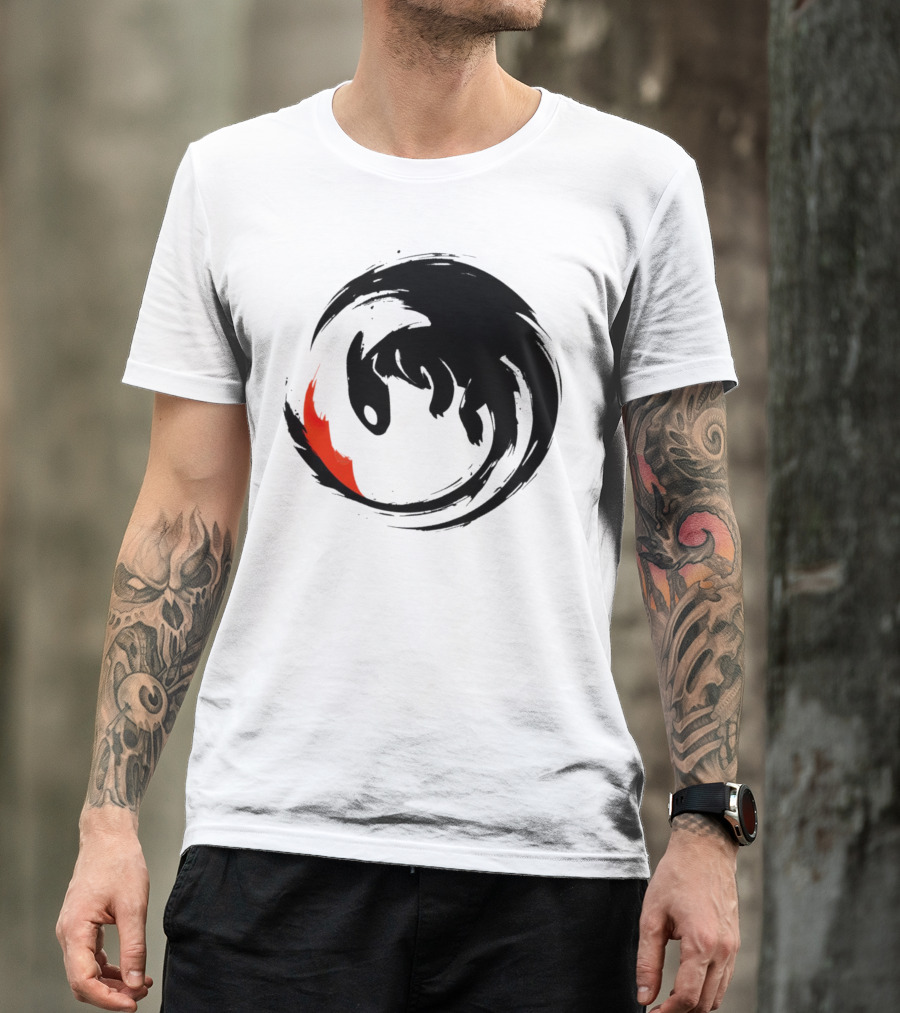 Toothless Night Fury Dragon Ying Yang T-Shirt