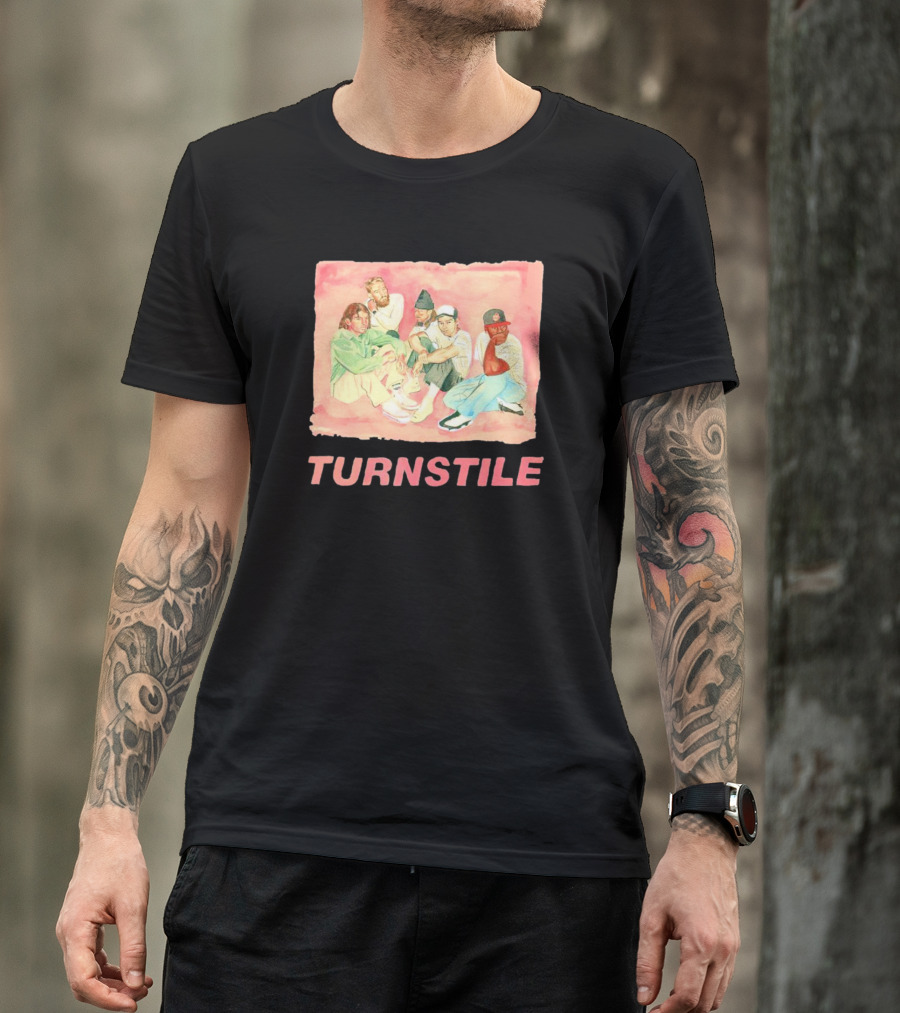 Turnstile Band Illustration Pink Pastel Aesthetic T-Shirt