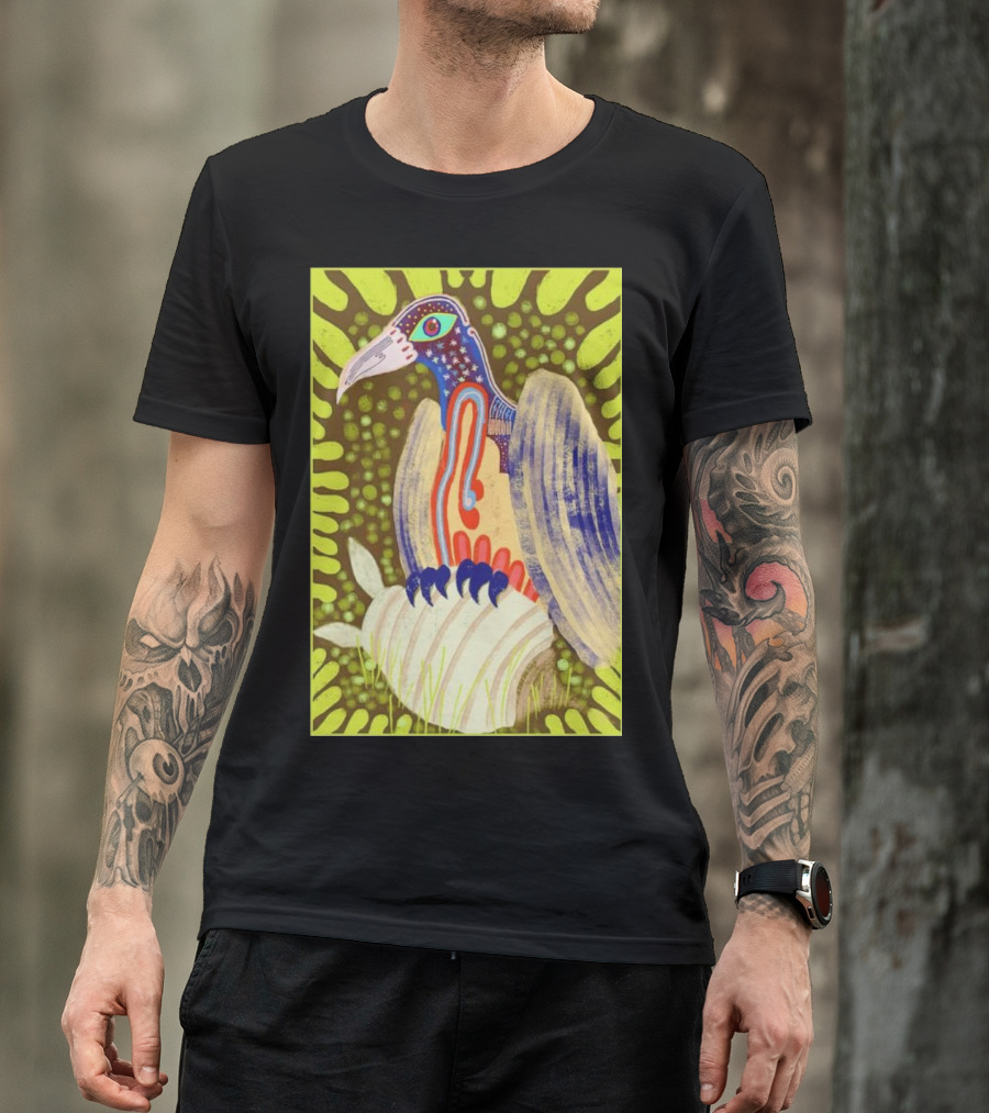 Bird Friends To The End Vivid Psychedelic Feathered Symbols T-Shirt