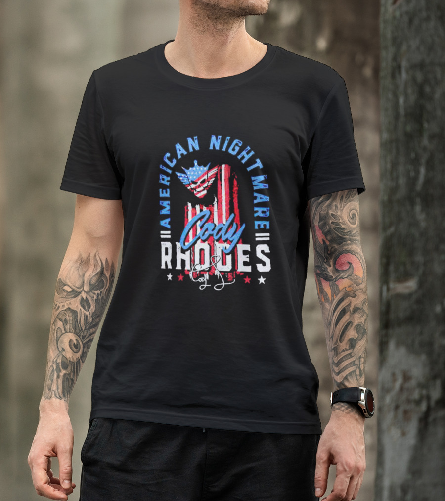 Cody Rhodes American Nightmare USA Flag Signature T-Shirt