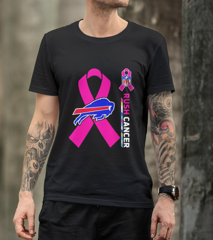 Buffalo Bills NFL Rush Cancer Pink Ribbon T-Shirt