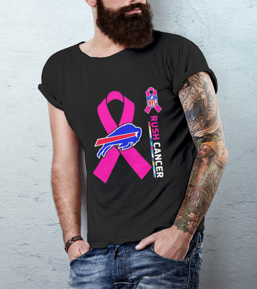 Buffalo Bills NFL Rush Cancer Pink Ribbon T-Shirt