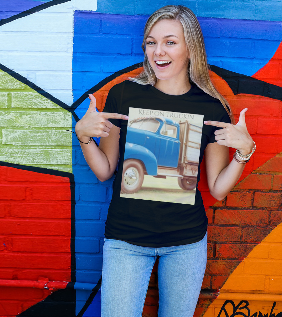 Keep On Truckin' Vintage Blue Truck Nostalgia T-Shirt