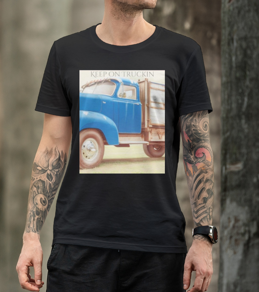 Keep On Truckin' Vintage Blue Truck Nostalgia T-Shirt