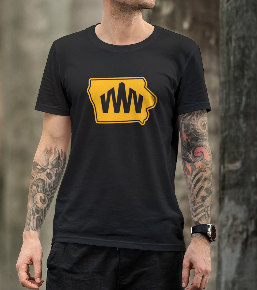 Iowa Map With WW Lettering Brent Blum We Will Collective T-Shirt