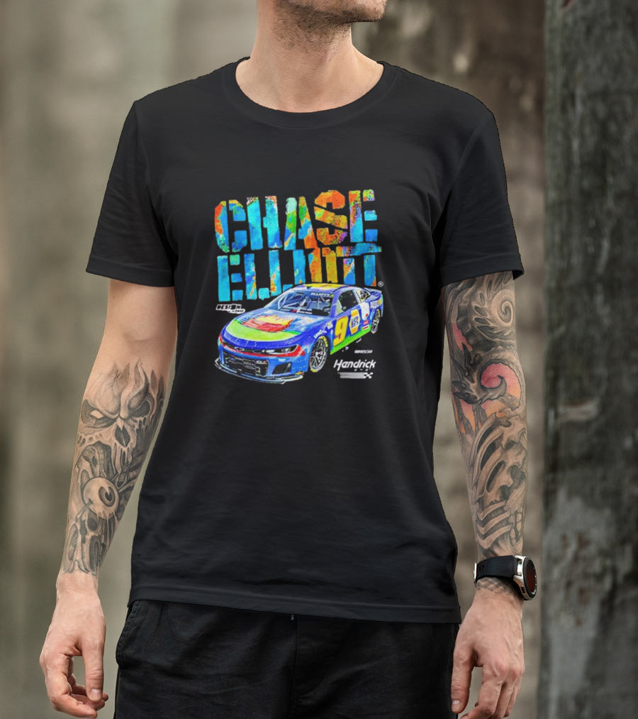 Chase Elliott #9 Hendrick Motorsports Colorful Design NASCAR Racer T-Shirt
