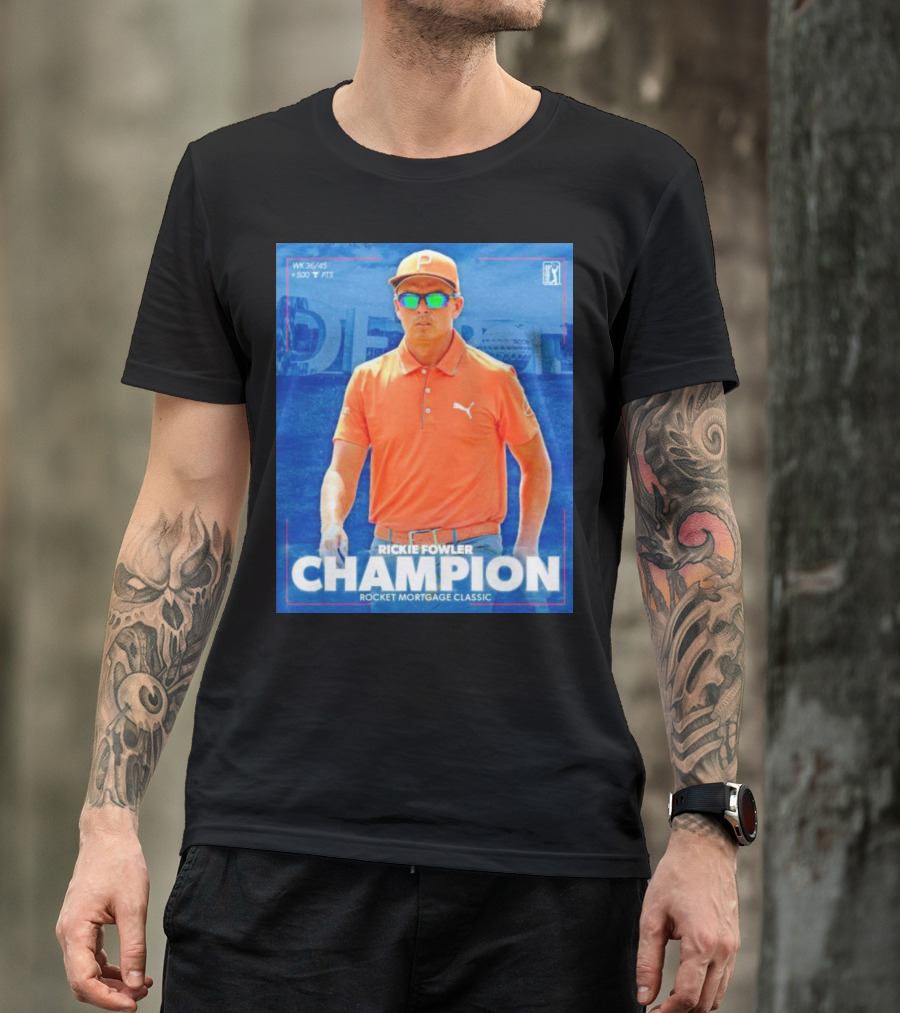 WK 36/45 Rickie Fowler Champion Rocket Mortgage Classic T-Shirt