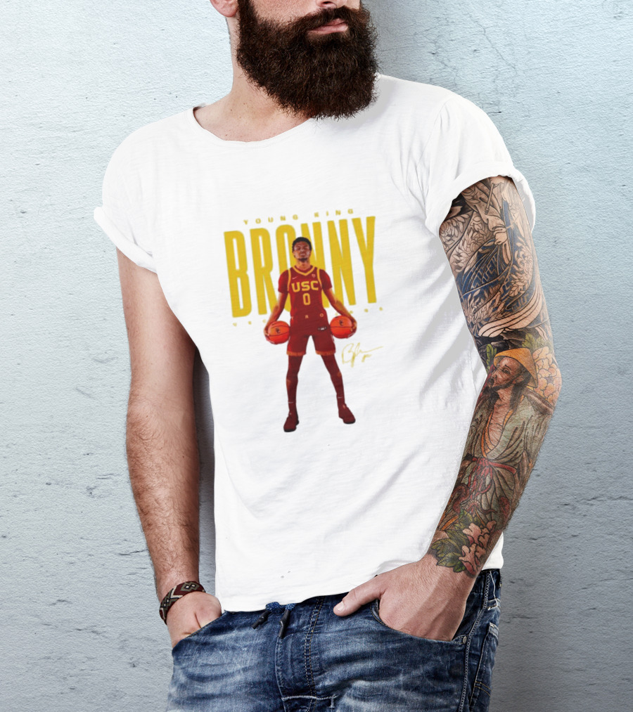 Young King Bronny USC Trojans 0 Signature Basketball Player T-Shirt