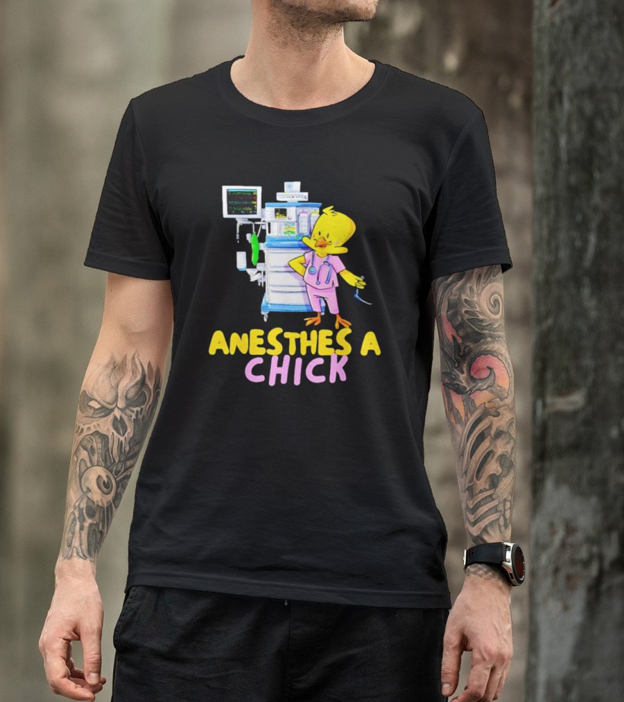 Anesthesia Chick With Medical Equipment And Yellow Bird T-Shirt