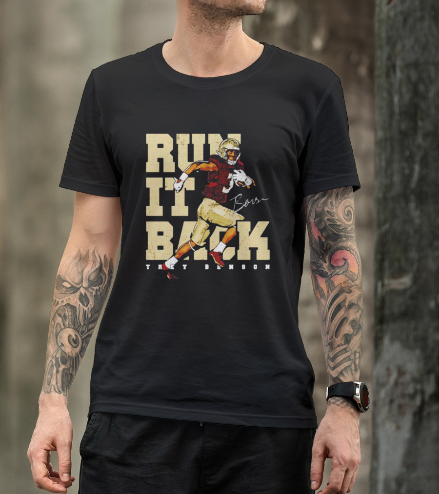 Run It Back Trey Benson Signature Football Player Action T-Shirt