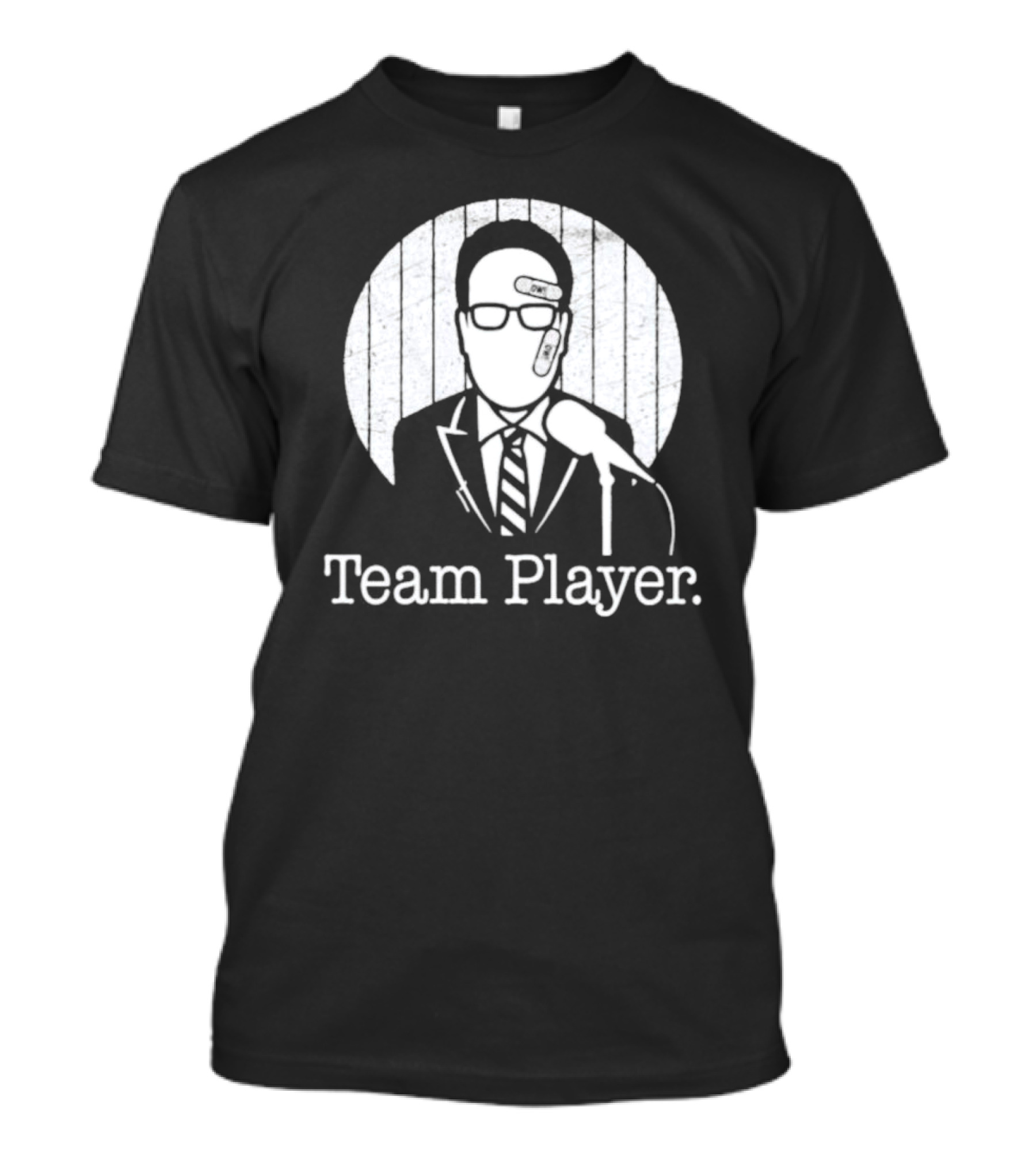 Team Player Bandages Microphone Suit Stripes T-Shirt