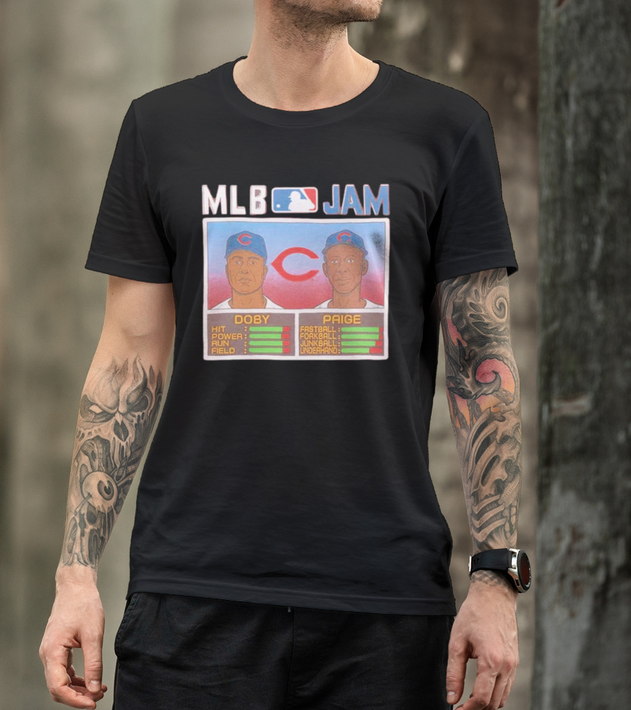 MLB Jam Cleveland Doby Paige Fastball Forkball Junkball Underhand T-Shirt