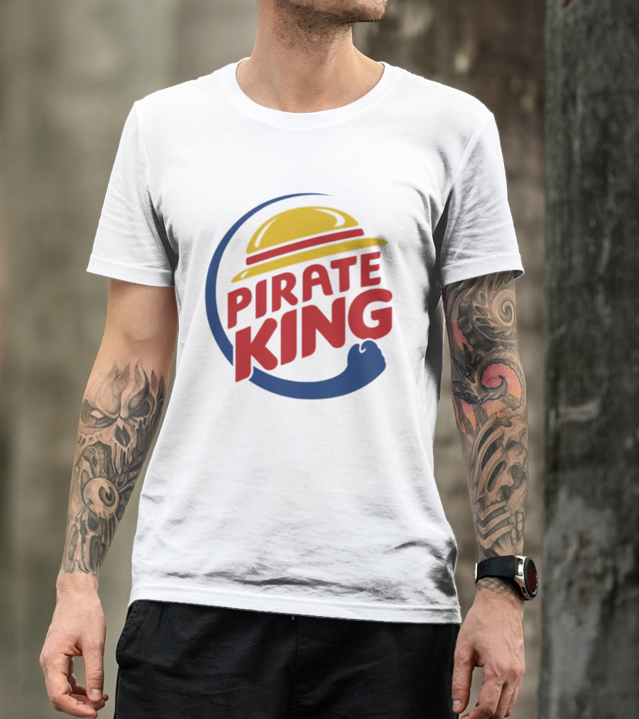 Pirate King Luffy Straw Hat One Piece Burger T-Shirt