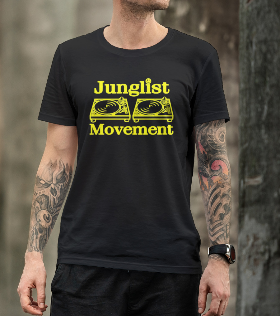Junglist Movement Turntables Iconic Drum And Bass Culture T-Shirt