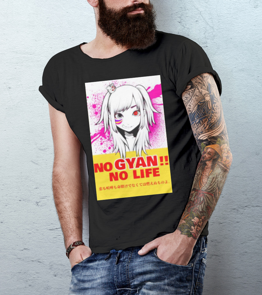 No Gyan No Life Manga Art With Cute Girl And Splatter Background T-Shirt