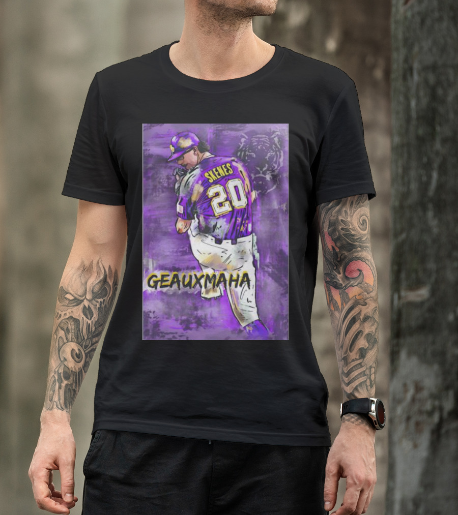 Paul Skenes 20 Geauxmaha LSU Tigers Baseball T-Shirt