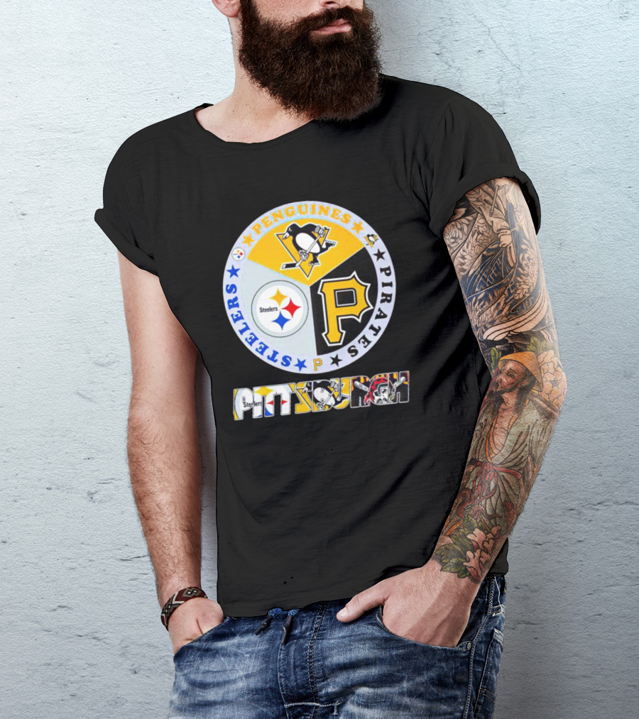 Steelers Penguins Pirates Pittsburgh Circle T-Shirt