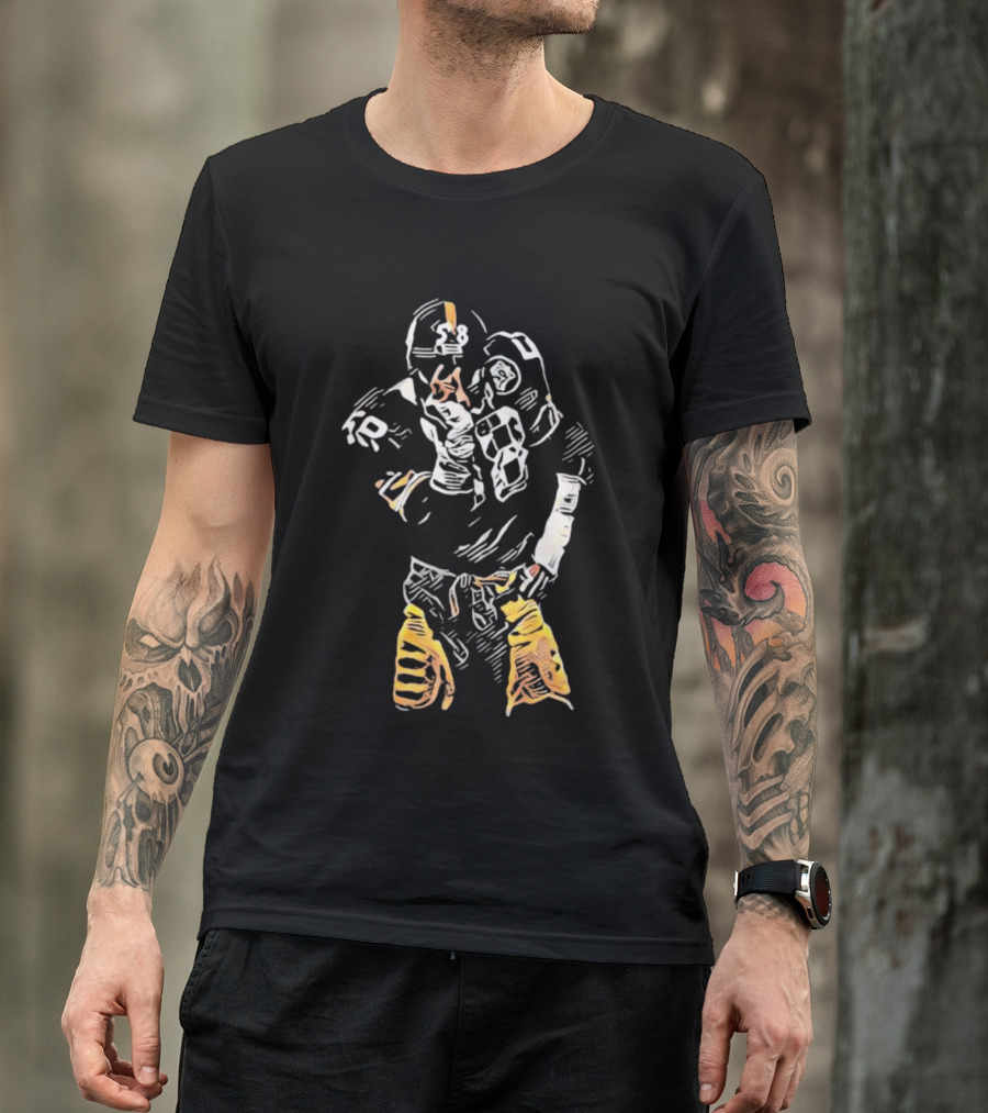 Steelers Jack Lambert Jack Splat Football Legend Black And Gold T-Shirt