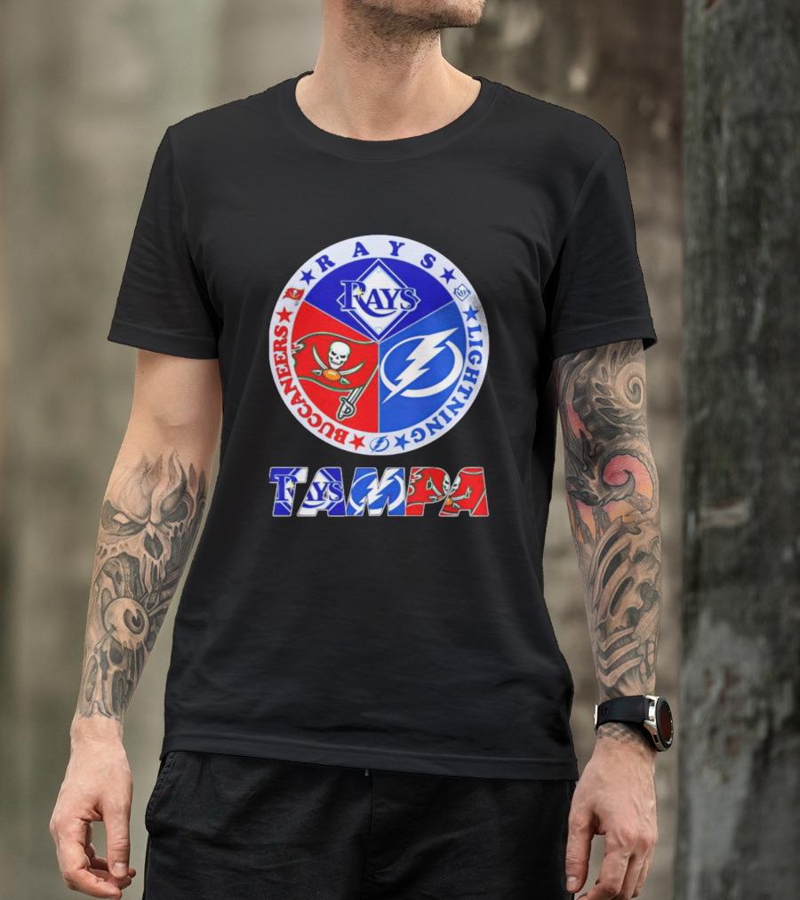 Rays Buccaneers Lightning Tampa Bay Logos Sports Teams T-Shirt