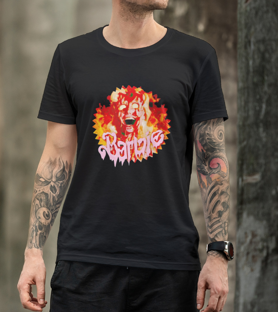 Barbenheimer Barbie Horror Flames T-Shirt