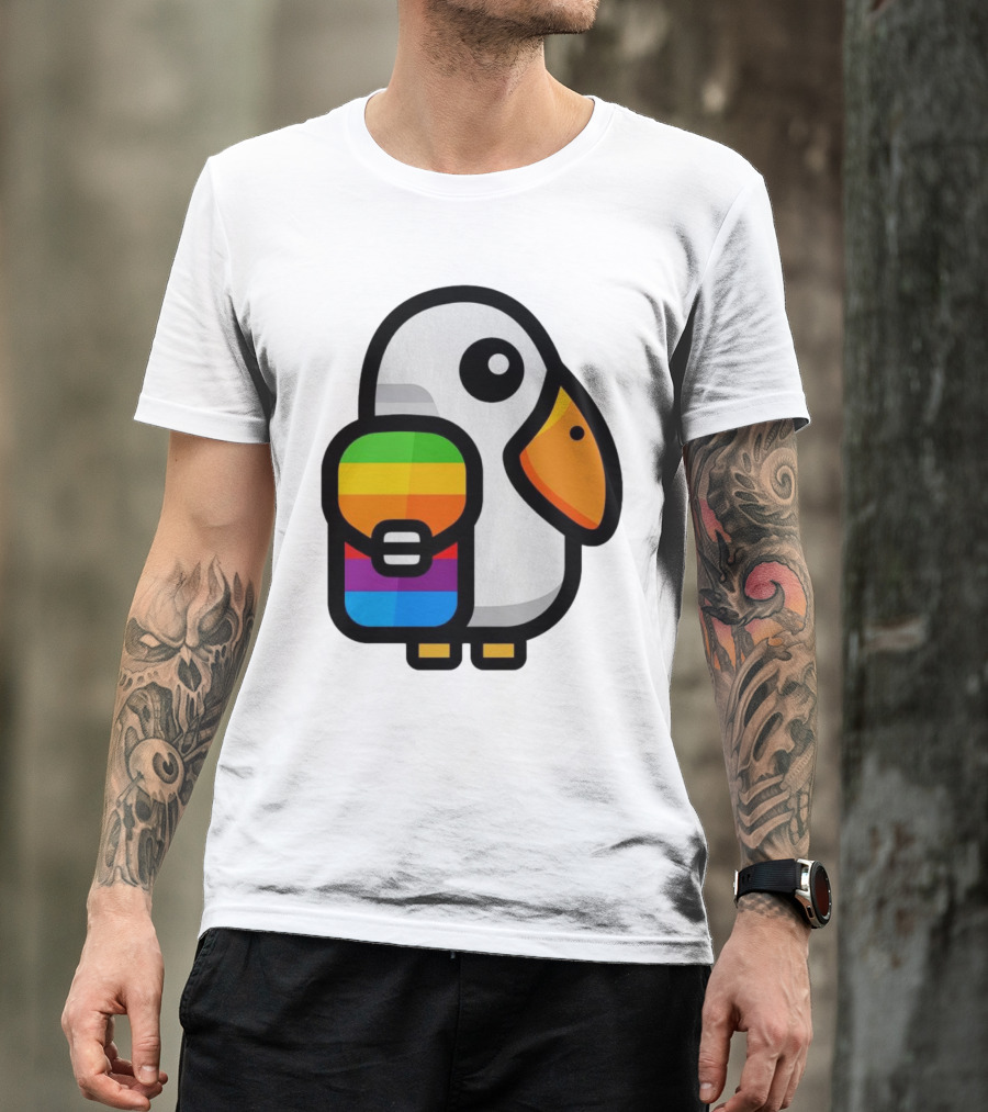 Basic Apple Guy Rainbow Pelican T-Shirt