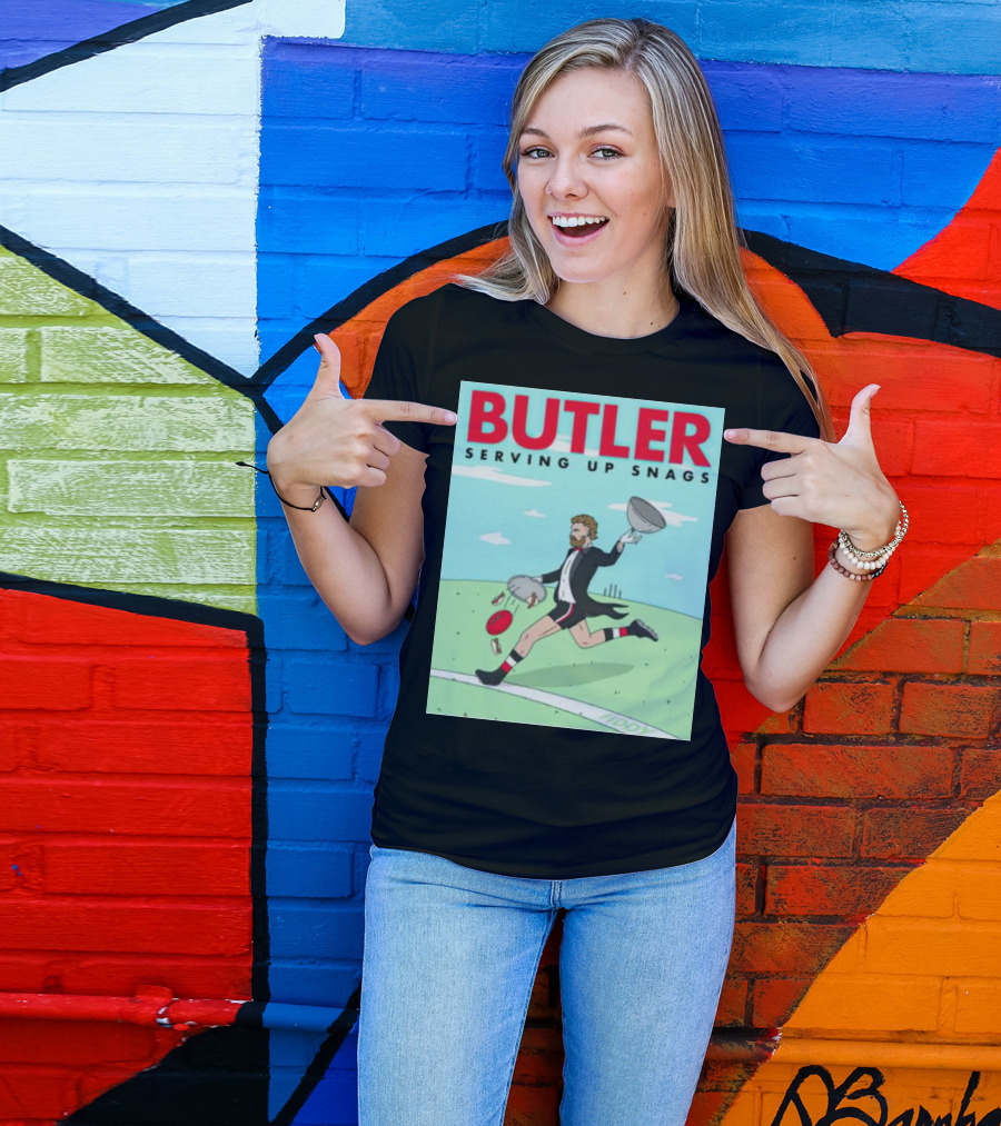 BUTLER SERVING UP SNAGS AFL FOOTBALL TUXEDO T-Shirt