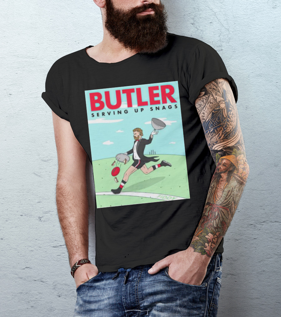 BUTLER SERVING UP SNAGS AFL FOOTBALL TUXEDO T-Shirt
