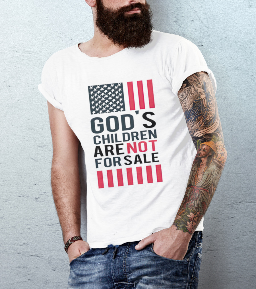God's Children Are Not For Sale American Flag Stripes T-Shirt
