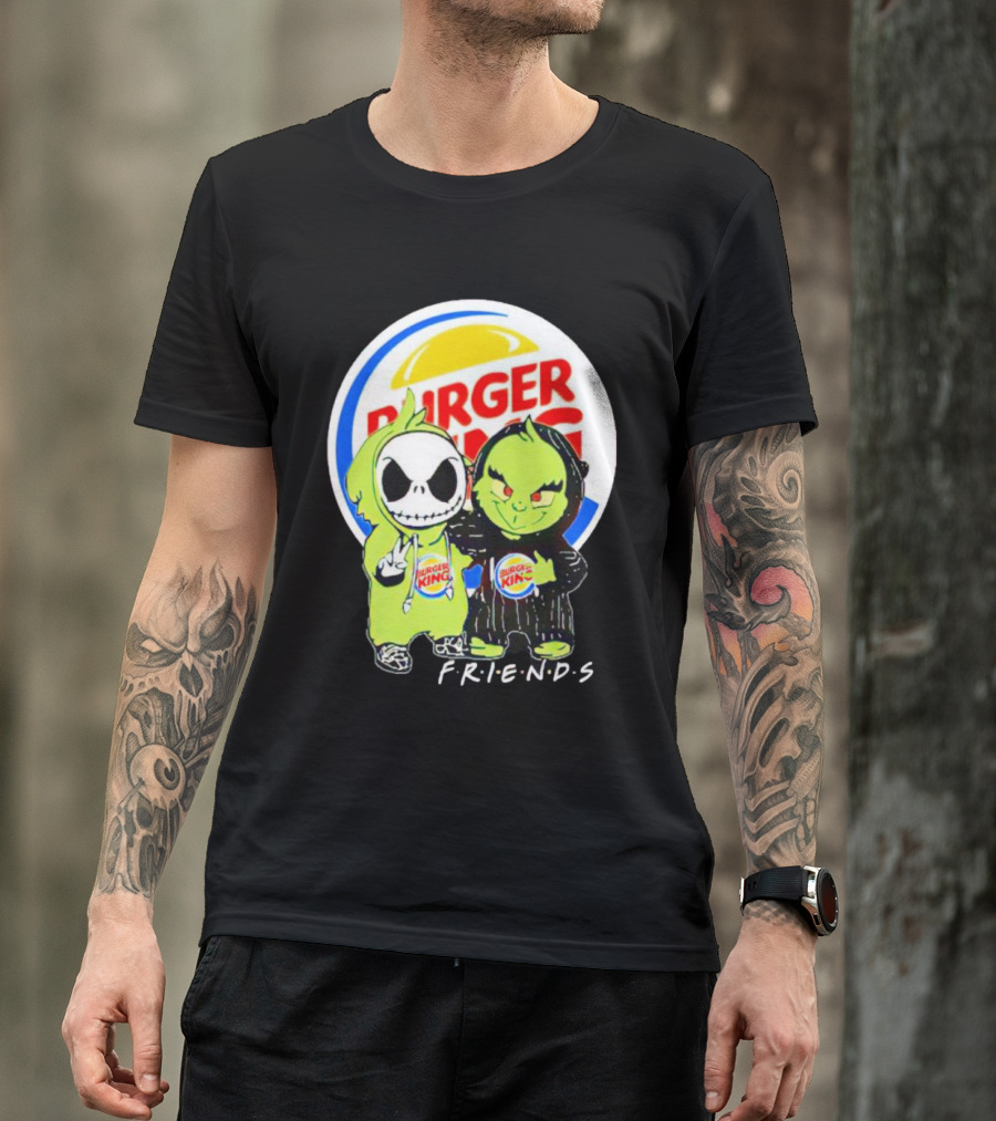Burger King Friends Jack Skellington Grinch Collaboration T-Shirt