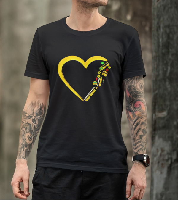 School Bus Driver Heart Traffic Sign And School Crossing T-Shirt
