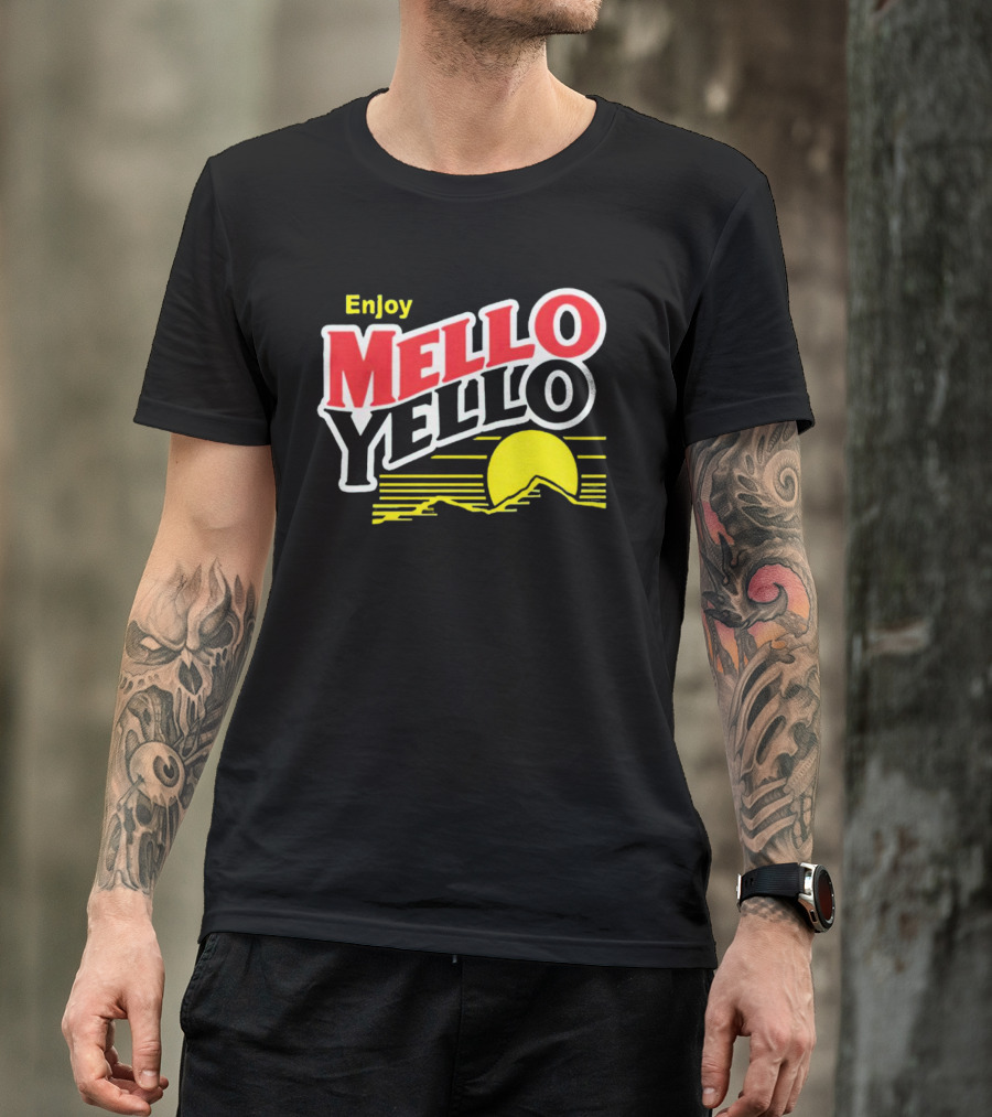 Enjoy Mello Yello Retro Style With Sunset And Mountain T-Shirt