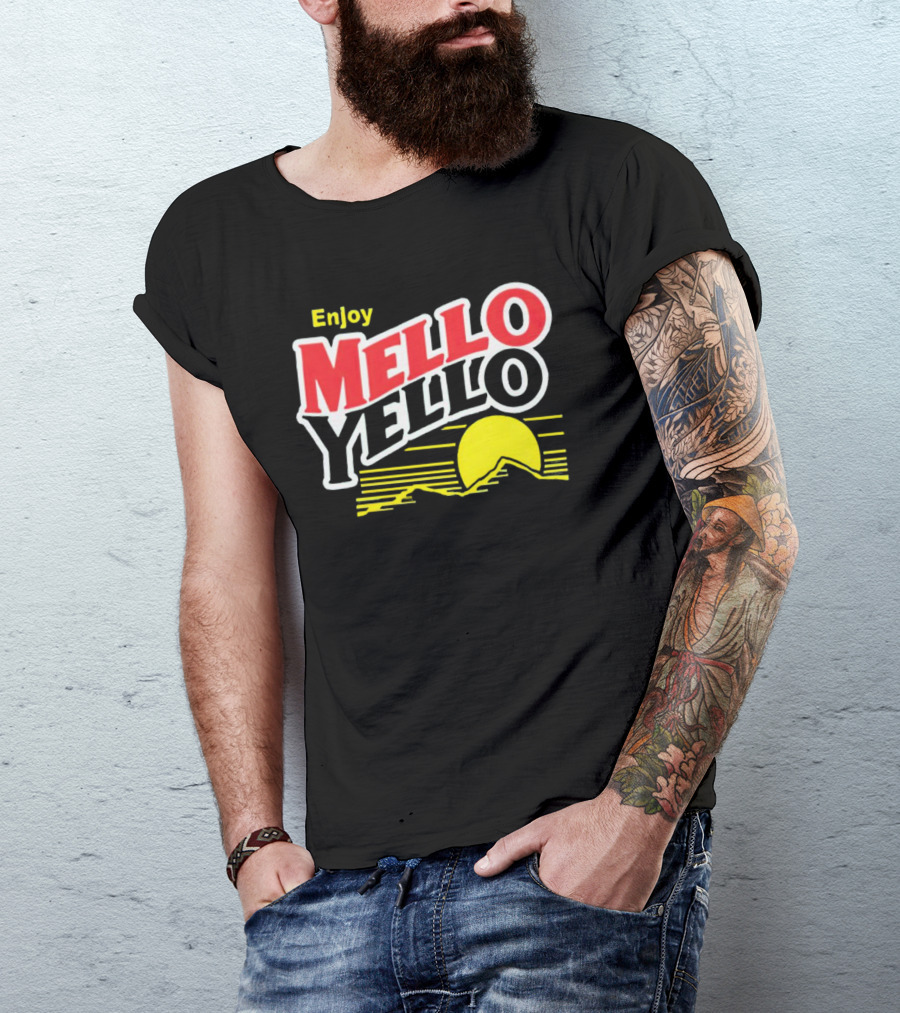 Enjoy Mello Yello Retro Style With Sunset And Mountain T-Shirt