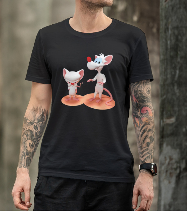 Pinky And The Brain Cartoon Characters Retro Animation Duo T-Shirt