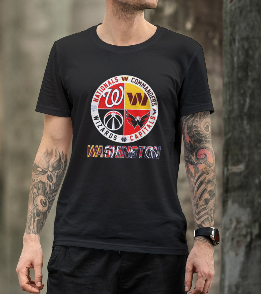 Washington Nationals Commanders Wizards Capitals Sports Team T-Shirt