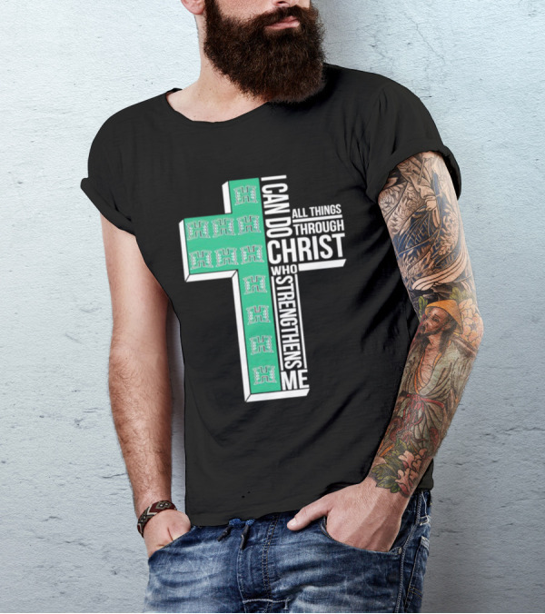 Hawaii Rainbow Warriors ‘I Can Do All Things Through Christ Who Strengthens Me’ Cross T-Shirt