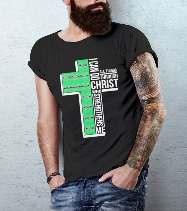 Marshall Thundering Herd I Can Do All Things Through Christ Who Strengthens Me Cross T-Shirt