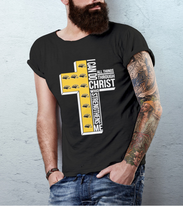 Southern Miss Golden Eagles I Can Do All Things Through Christ Who Strengthens Me Cross T-Shirt