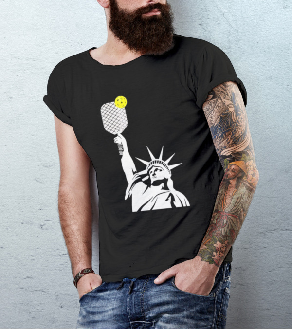 Statue Of Liberty With Pickleball Paddle And Ball T-Shirt