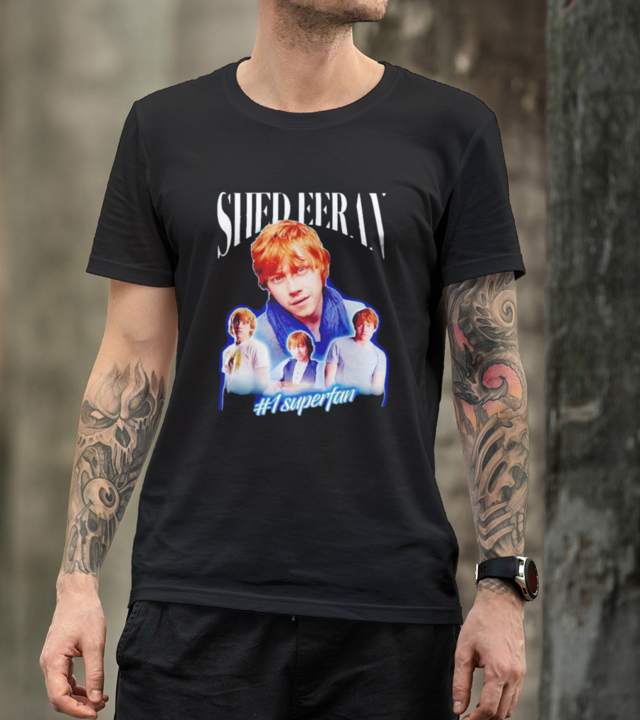 Shed Eeran #1 Superfan Collage Multiple Redhead Portraits T-Shirt