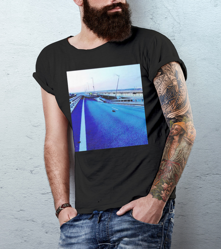 Crimean Kerch Bridge Partial Collapse Scene T-Shirt