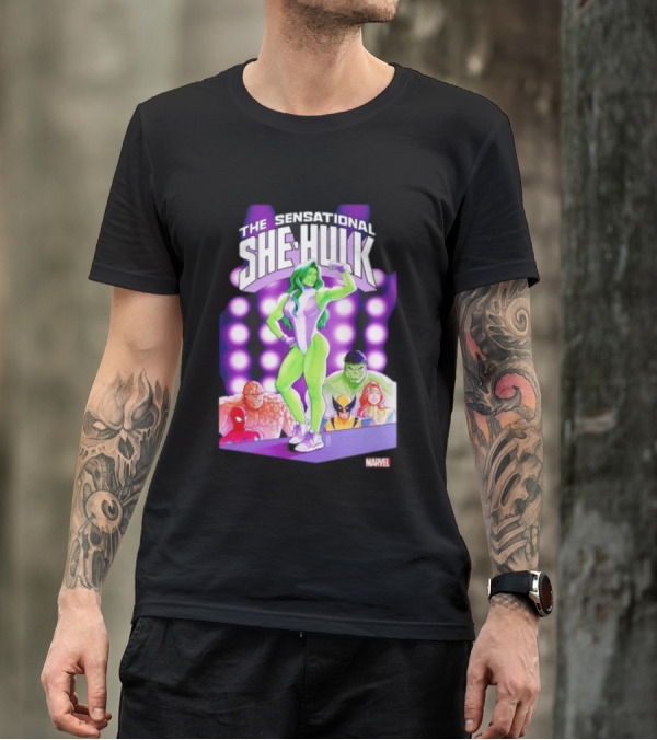 The Sensational She-Hulk Marvel Comic Heroes Hulk Spider-Man Wolverine T-Shirt