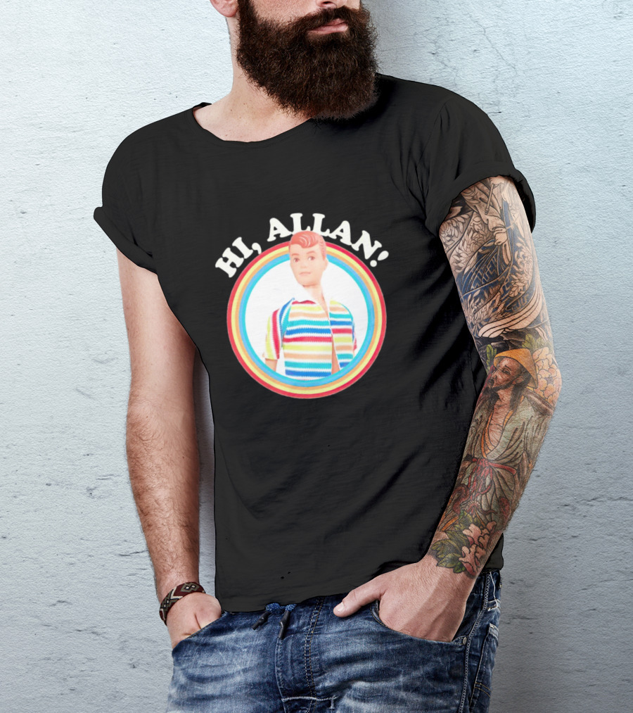 Hi Allan Barbie Rainbow Striped Shirt Colorful T-Shirt
