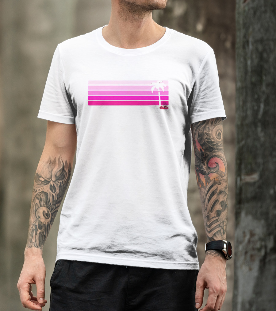 Barbie The Movie Pink Palm Stripe Retro T-Shirt