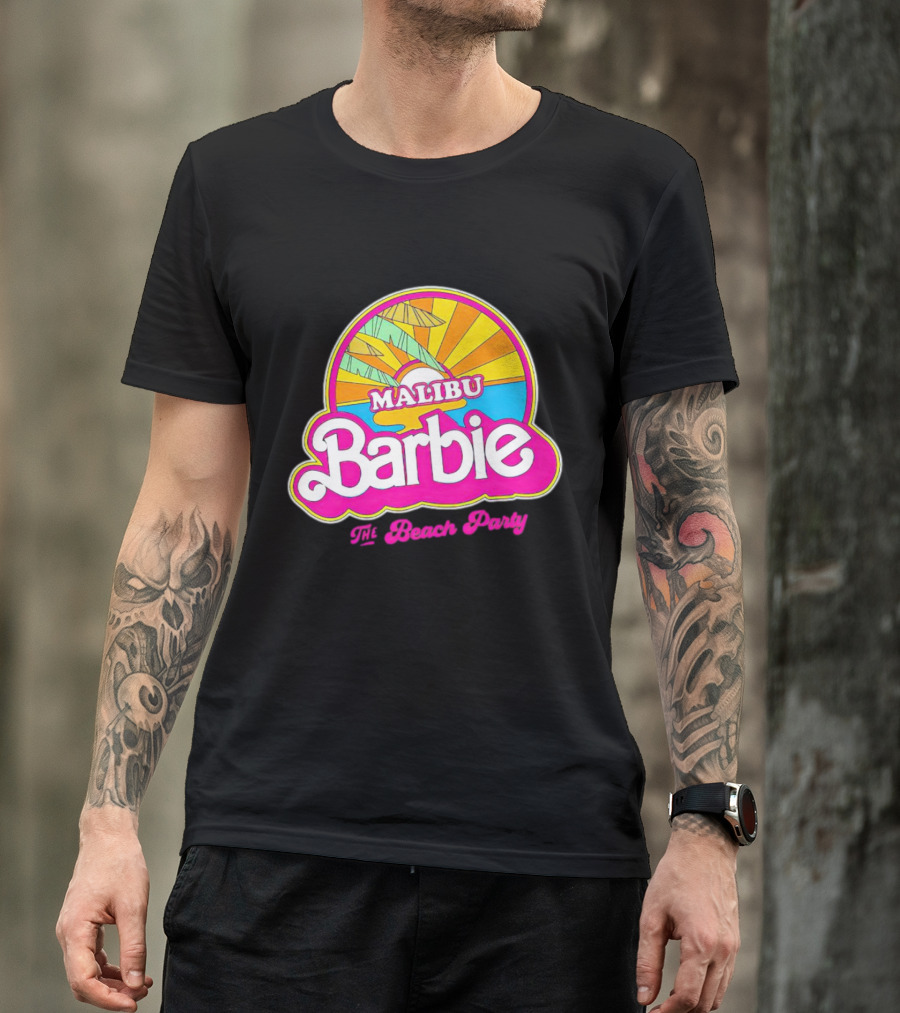 Malibu Barbie The Beach Party Retro Sunburst T-Shirt