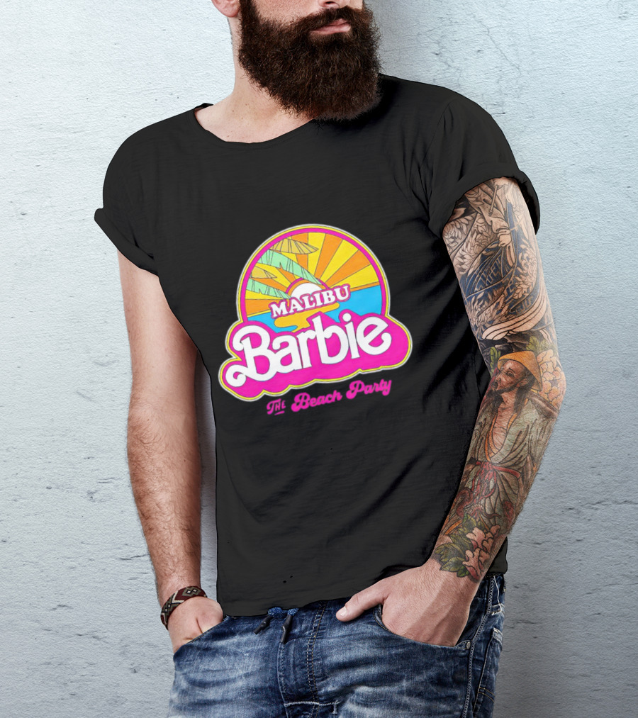 Malibu Barbie The Beach Party Retro Sunburst T-Shirt