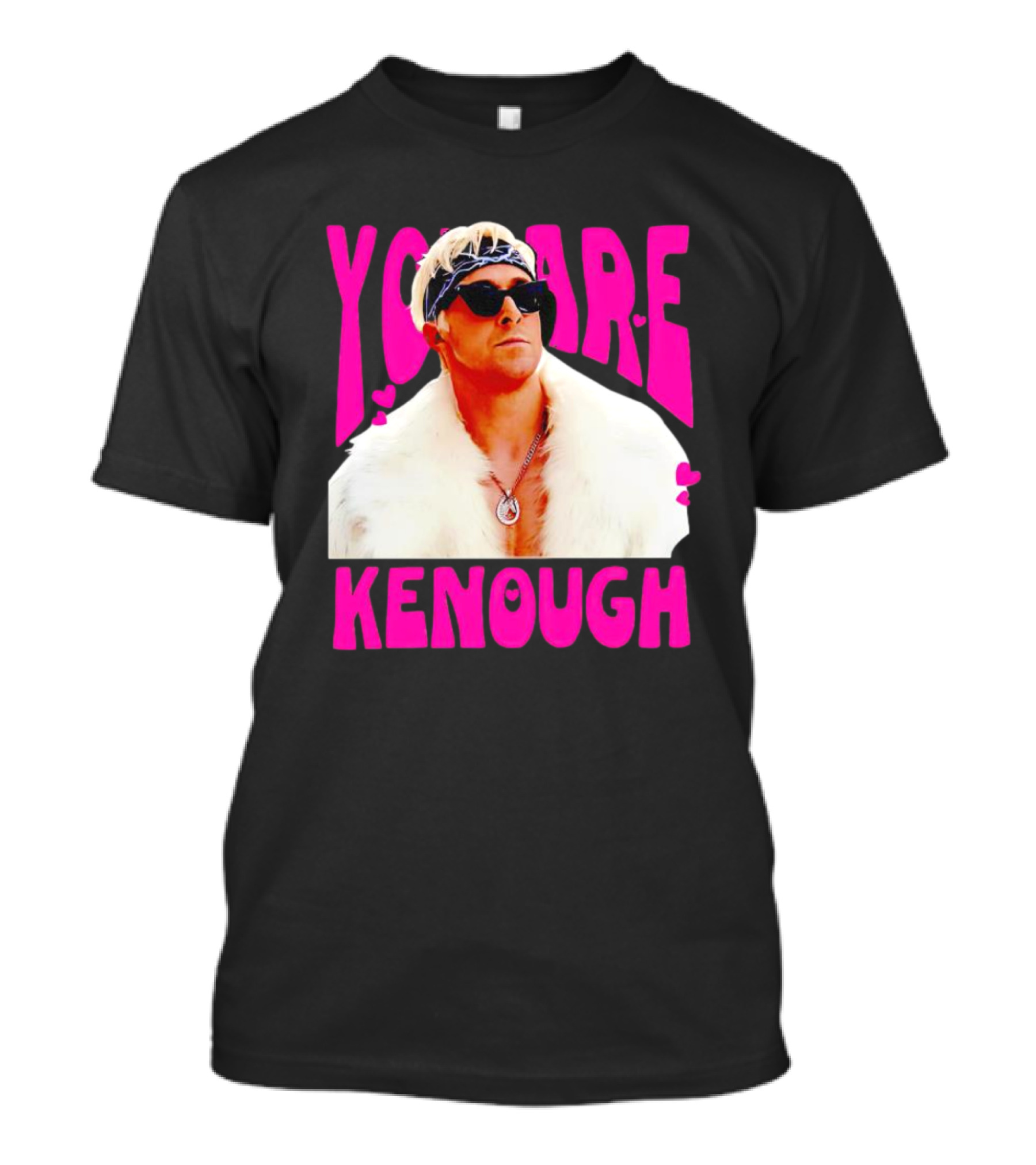 Ryan Gosling You Are Kenough Barbie Style White Fur And Sunglasses T-Shirt