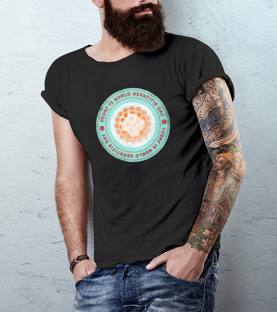 Today Is World Hepatitis Day Circular Design With Virus Representation T-Shirt